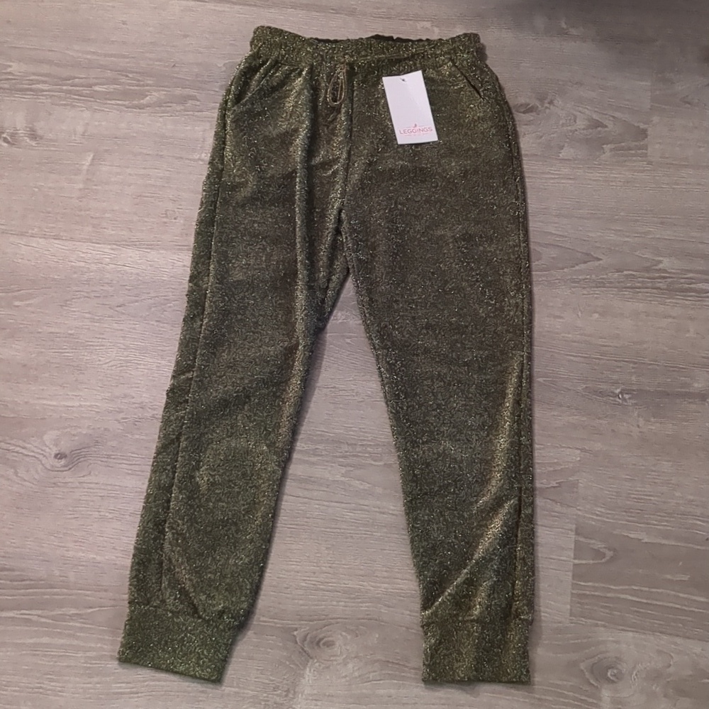 Leggings park gold joggers size large/XL